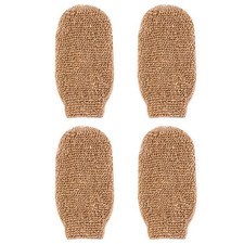 4Pcs Bath Gloves Khaki Exfoliating Shower Mitts for Rich Foam and Skin Renewal
