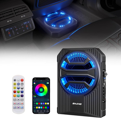 10'' 1600W Slim under Seat Car Subwoofer with Amp, Class D MOSFET Amp & RGB Light