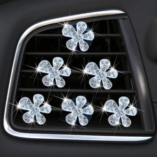 Bling Flower Air Vent Clips, 6 Pcs Cute Daisy Air Fresheners, Diffuser With