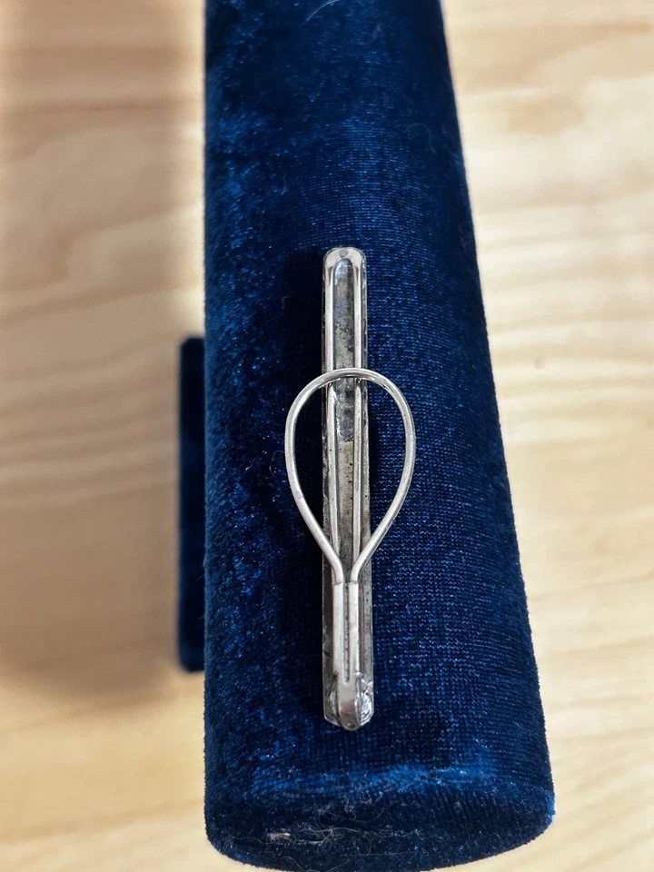 Vintage Navajo Sterling Silver Tie Bar or Money Clip With Turquoise Stone - Image 3 of 4