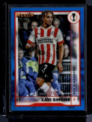 2022-23 Merlin UEFA Club Competitions #107 Xavi Simons Blue Refractor #/75