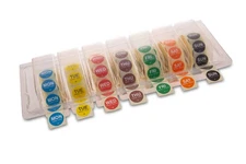 -I132153 Day of The Week 3/4" Circle Permanent Labels, MON-Sun, Label Dispens...