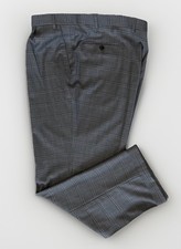RALPH LAUREN Men  s The Comfort Flex Pleated Plaid Dress Pants Grey, Size 42 x 30
