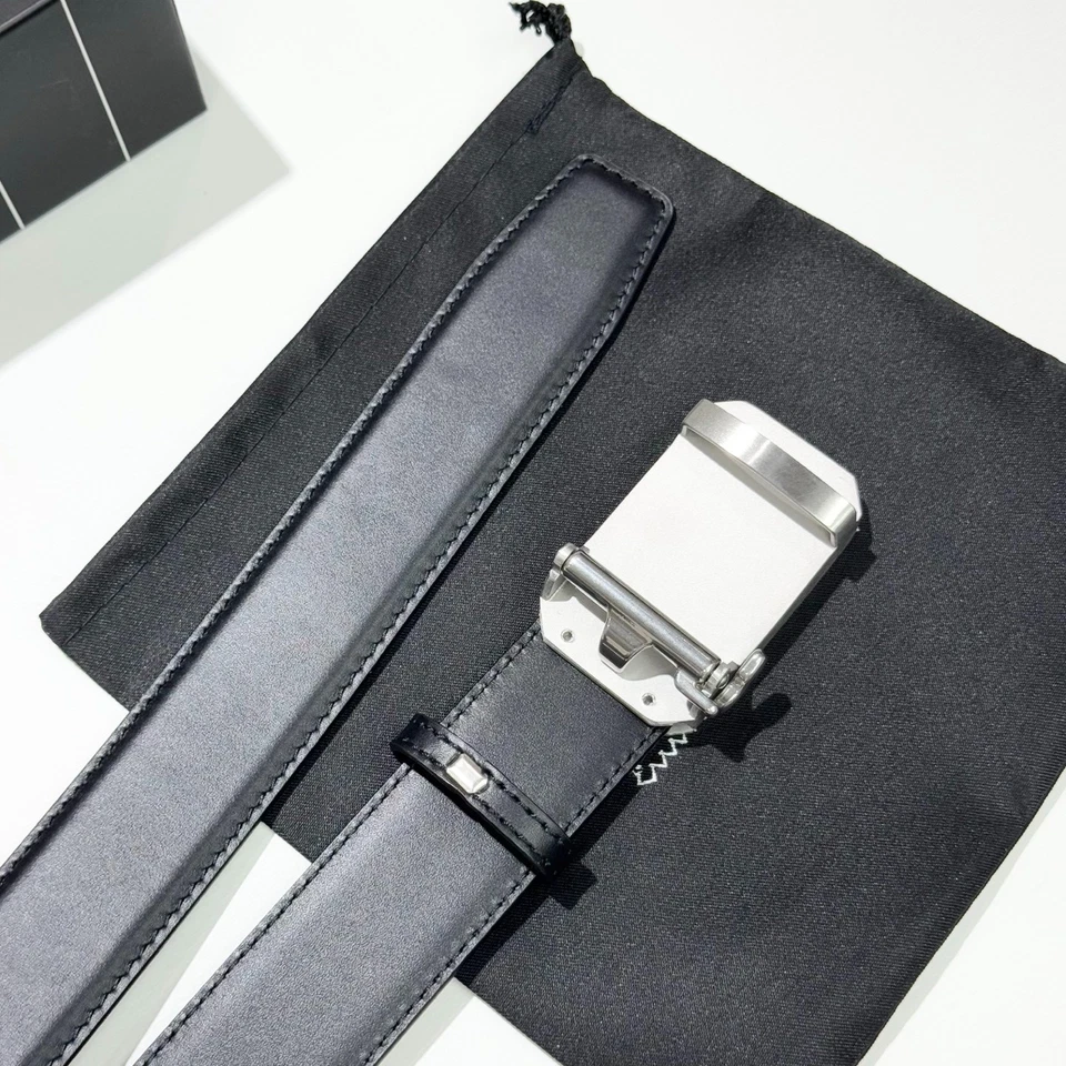 Cinturón de cuero con hebilla Ermenegildo Zegna Z 3,5 cm estilo de lujo NUEVO Foto 3 de 4