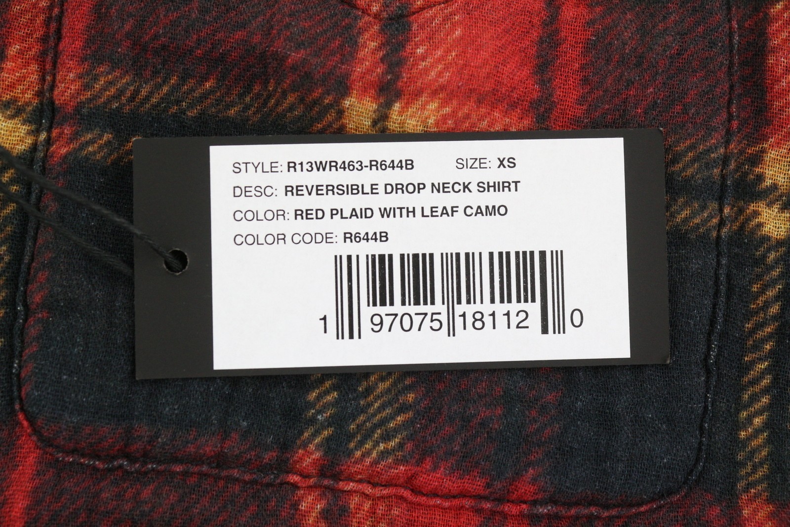 R13 Reversible Drop Neck Women's Shirt XS Pattern Plus Size Antique FW25 RRP1045 image 8