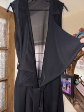 Lipsy London  Black Waterfall Wrap Belted dress size 12