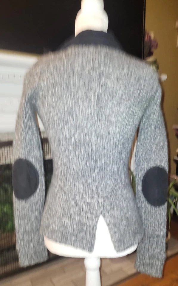 Cárdigan abotonado tejido lana azul/gris SPARROW ANTHROPOLOGIE con bolsillos de pana Foto 2 de 4