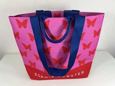 Sophia Webster Waitrose Polka Butterfly Bag Pink Red Shopping Tote Bag With Tags
