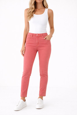 Jeans Marc Aurel Rot 40 41 Damen Hose Sommer Straight Crop 5 Pocket Np 129 Neu