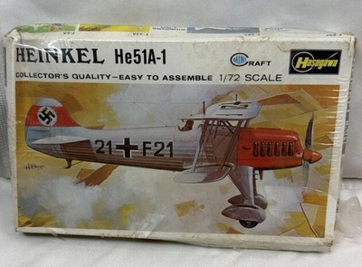 HASEGAWA HEINKEL HE51A-1 MINI CRAFT 1/72 SCALE MODEL KIT New Factory Sealed NOS