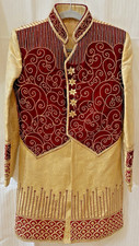 Designer Ethnic Indian Men Wedding Groom Sherwani  Groomsmen Outfit Sz 36