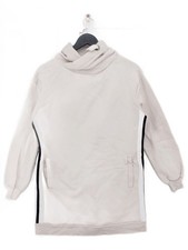 Mint Velvet Women's Hoodie S Cream Cotton with Polyester, Elastane Pullover