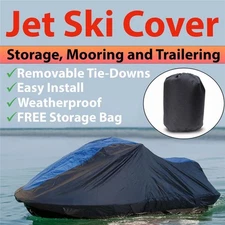 420 Denier Black Blue PWC Jet Ski Cover fits Yamaha WaveRunner VX Cruiser 2010