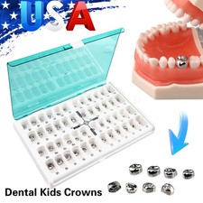 Dental Kids Primary Molar Crowns Stainless Steel Pediatric Crown Kit 48 Sizes US