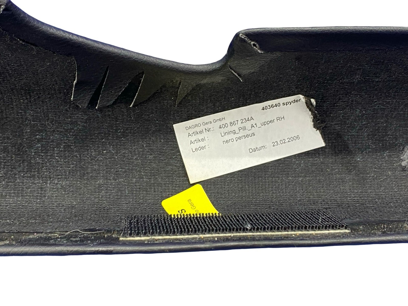 2004 - 2009 Lamborghini Gallardo Front Right Interior A Pillar Trim Cover Panel
