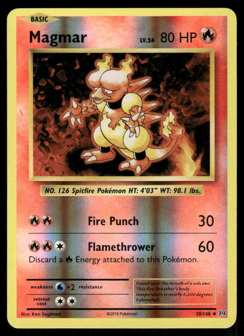 Pokemon Magmar Evolutions 20/108 Reverse Holo UC NM/M