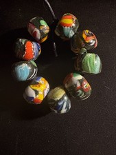 9 Glass Beads - Millefiori Handmade beads 18mm round B1432
