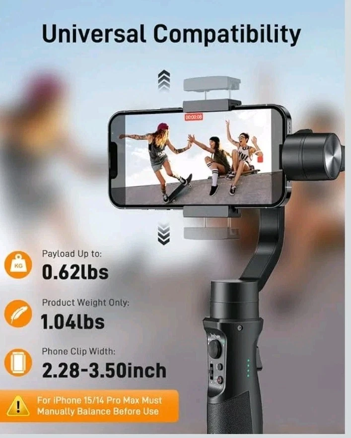 Hohem Isteady Mobile Plus Gimbal Stabilizer For Smartphone, 3-Axis Pho - Image 4 of 4