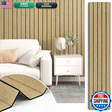 Stickeep Braun 3D Holz Wandpaneele abziehen und kleben geriffelte Wandlattenpaneele