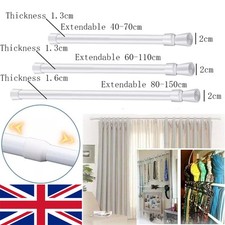 Telescopic Net Curtain Tension Rod Pole Rods Rail Extendable Voile Spring Loaded