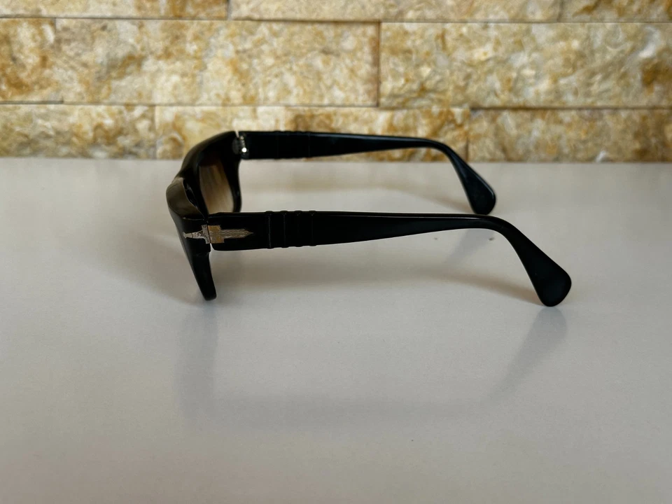 1960's Vintage Persol Ratti Sunglasses Meflecto Rectangular Large Italy Black - Image 4 of 4