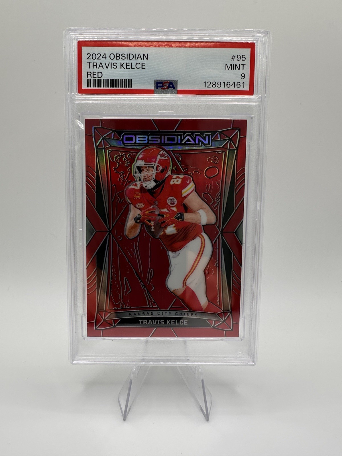 2024 Panini Obsidian Travis Kelce Red /49 PSA 9 Color Match
