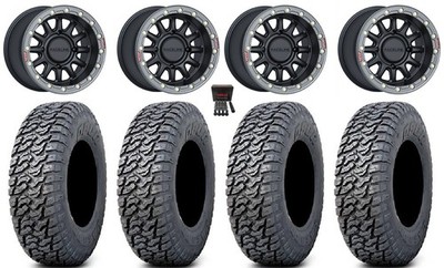 Raceline Alpha Bdlk 15'' Wheels BK 33'' Daemon Tires Honda Pioneer 1K / Talon