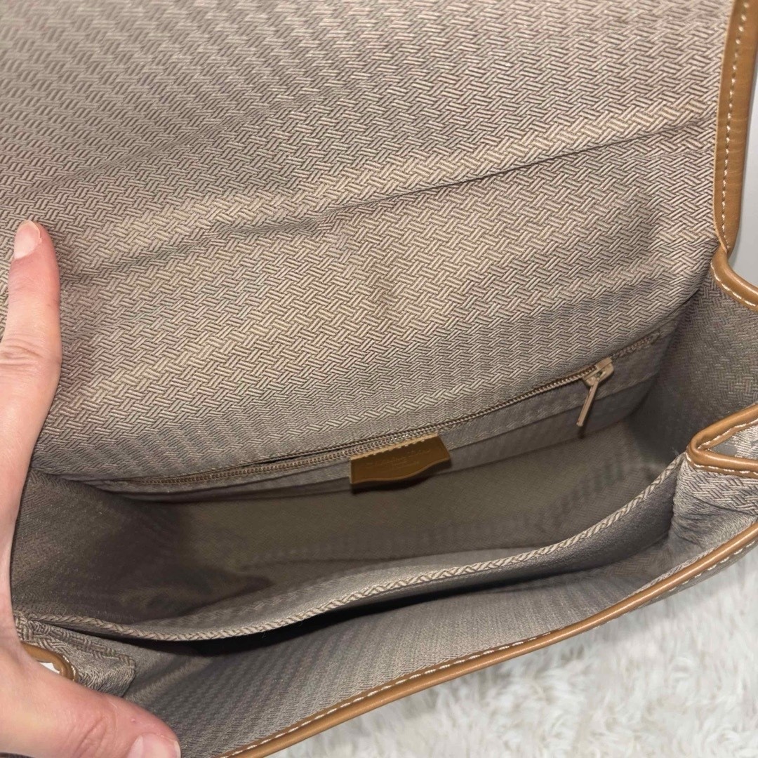 Dior Trotter Pattern Shoulder Bag Beige 090841 — image 9