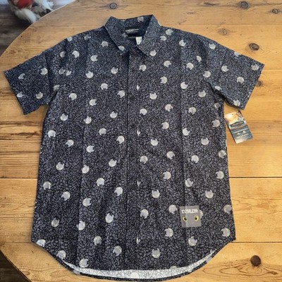 Our Universe How To Train Your Dragon Toothless Woven Button-Up Mens LARGE shirt
