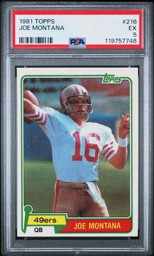 1981 Topps #215 Joe Montana RC HOF  PSA 5