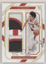 2020 Panini National Treasures Rookie Dual Materials Prime 21/25 CJ Elleby 1u6