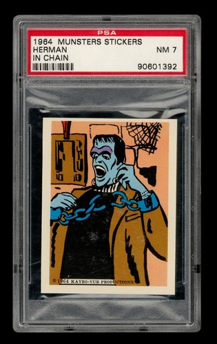 1964 Munsters Stickers Set-Break Herman In Chain PSA 7 NM
