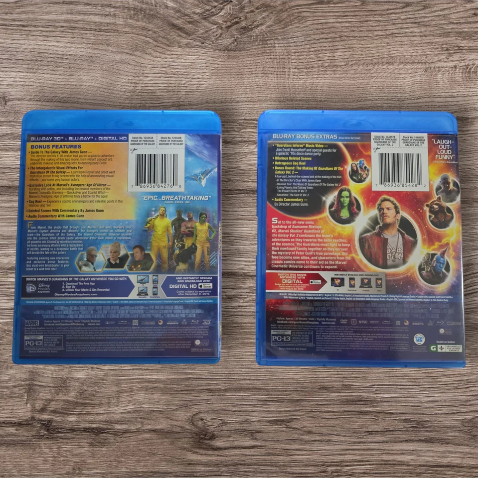 Guardians ofthe Galaxy 1 & 2 | Blu-ray + DVD Lot | Marvel MCU - Image 2 of 4