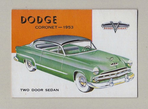 1954 TOPPS WORLD ON WHEELS #81 1953 DODGE CORONET EX