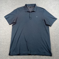 Travis Mathew Polo Shirt Mens 2XL Blue Pima Cotton Golf Casual Solid Performance