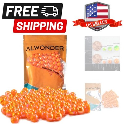 100-Pack Fishing Beads Holographic Beads for Fishing Rigs Lures Salmon Trout ...