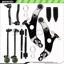 For 2004-2010 Toyota Sienna 10Pcs Front Lower Control Arm  Tie Rod End Sway Bar