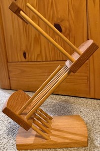 Vintage Levenger Oak Wood Magazine Book Rack Holder 14.5 inch ART PIECE Have 2