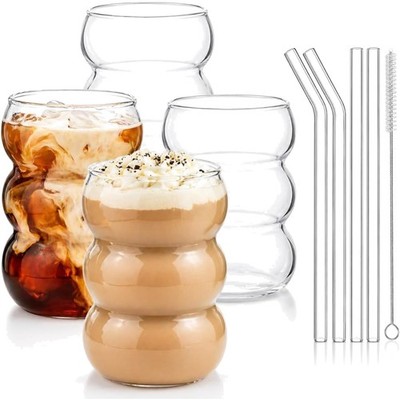 Trinkgläser Set 4 Bubble Gläser 550ml Eiskaffee Cocktail Longdrink