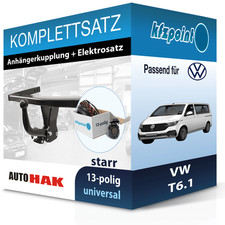 Für VW T6.1 10.2019-jetzt AUTO HAK Anhängerkupplung starr + 13polig E-Satz FP