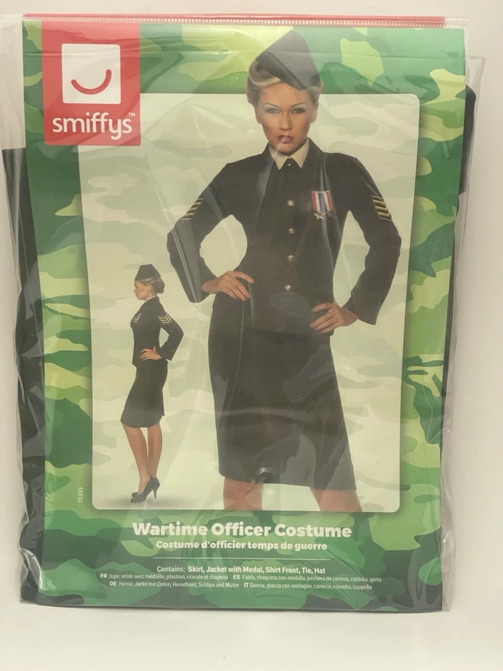 Disfraz de oficial en tiempos de guerra uniforme militar del ejército damas vestido elegante conjunto Foto 2 de 3