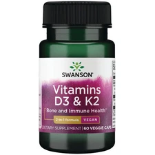 Swanson Vitamins D3 & K2 - 2,000 Iu & 75 mcg 60 Veg Caps