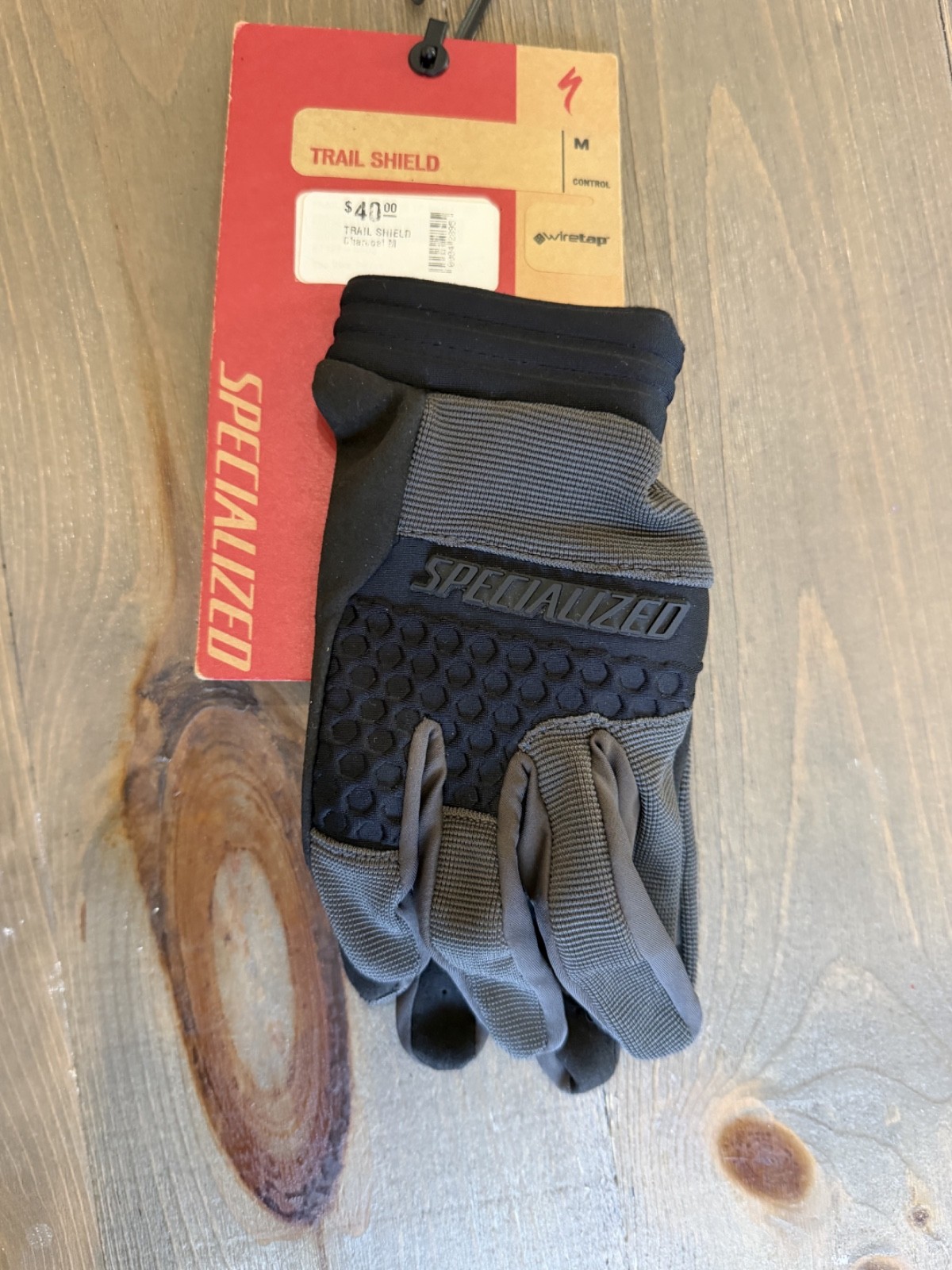 $40 Specialized Trail Shield Gloves Charcoal 67122-4403 MTB 