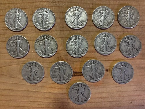 Walking Liberty Half Dollar Lot 90% silver (good To Fine condition,