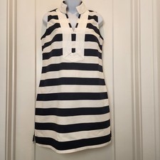 Sail to Sable Classic Tunic Dress Navy White Stripe Cotton M Coastal Preppy