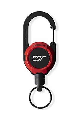 [ROOT CO.] Carabiner reel with built-in magnet GRAVITY MAG REEL LITE (Red/Gloss)