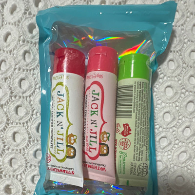 Jack N' Jill Natural Certified Toothpaste Strawberry Xylitol 50g Travel Lot of 3