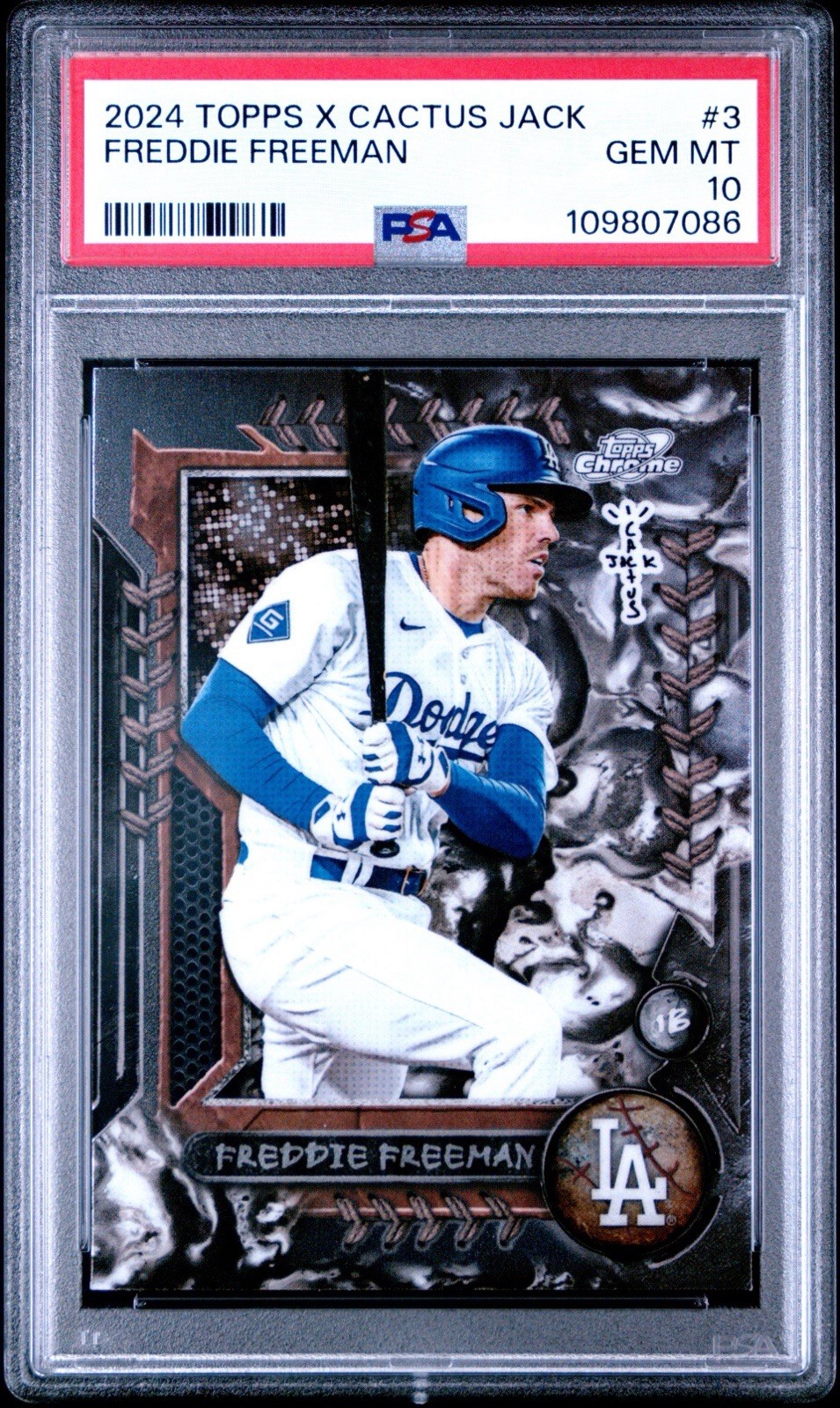2024 TOPPS COSMIC CHROME X CACTUS JACK #3 FREDDIE FREEMAN PSA 10 **POP 9**