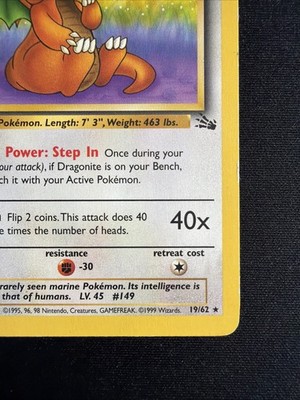 Pokemon Fossil Rare Dragonite #19