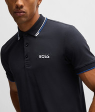 HUGO BOSS Paddy Pro S.Cafe Performance Polo Shirt Regular Fit Stretch Black XL